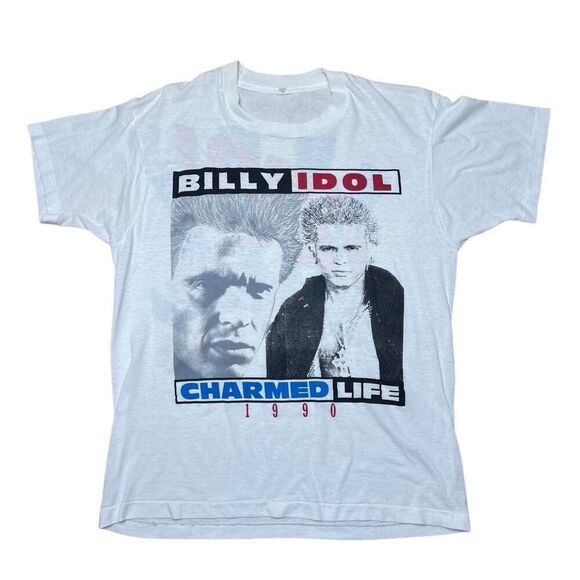 Vintage 1990 Billy Idol Tour T Shirt Single Stitch Large - Picture 1 of 5